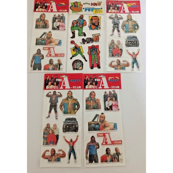 Vintage 1983's The A-Team Stephen J Cannell Action Mr T Puffy Stickers Lot Taiwa - Picture 1 of 9